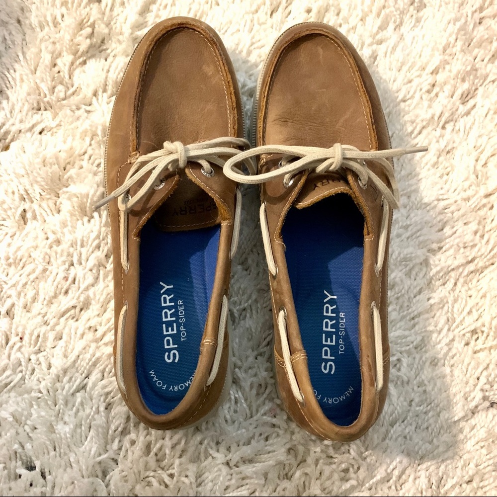 Men’s Tan Sperry Top-Slider Boat Shoe 10